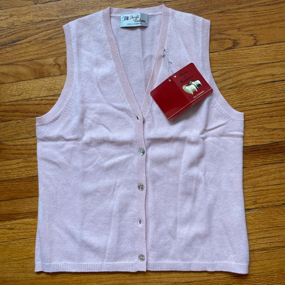 100% Cashmere Cardigan Sweater Vest